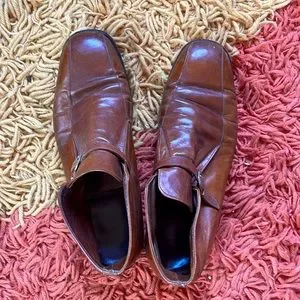 Vintage Men’s 11.5 C Florsheim Imperial leather brown ankle boots with buckle Buckle Boots Brown Florsheim for Men for Sale | Shop New  main image 4
